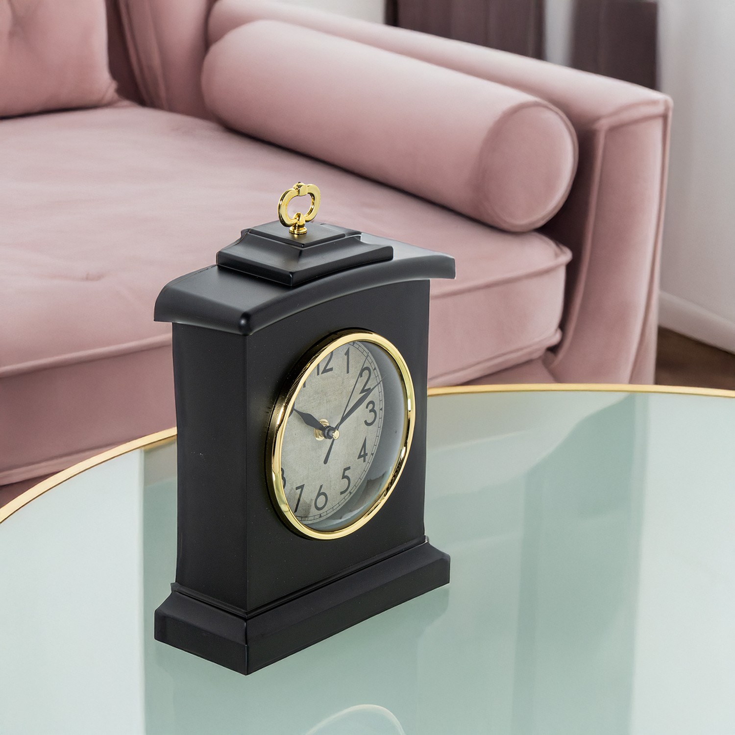 Часы настольные черные с золотом Часы настольные черные с золотом