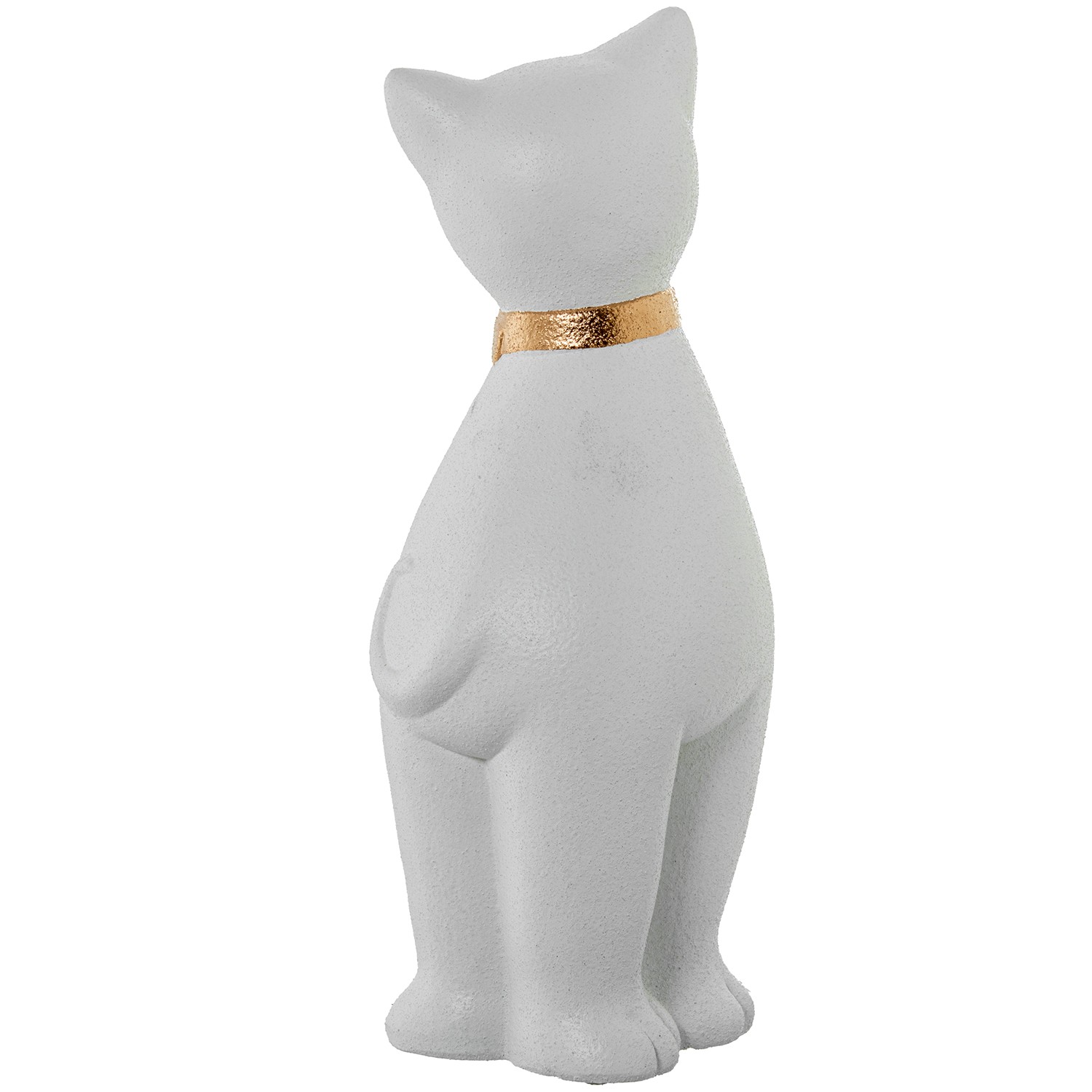 Фигура Белый кот в ошейнике