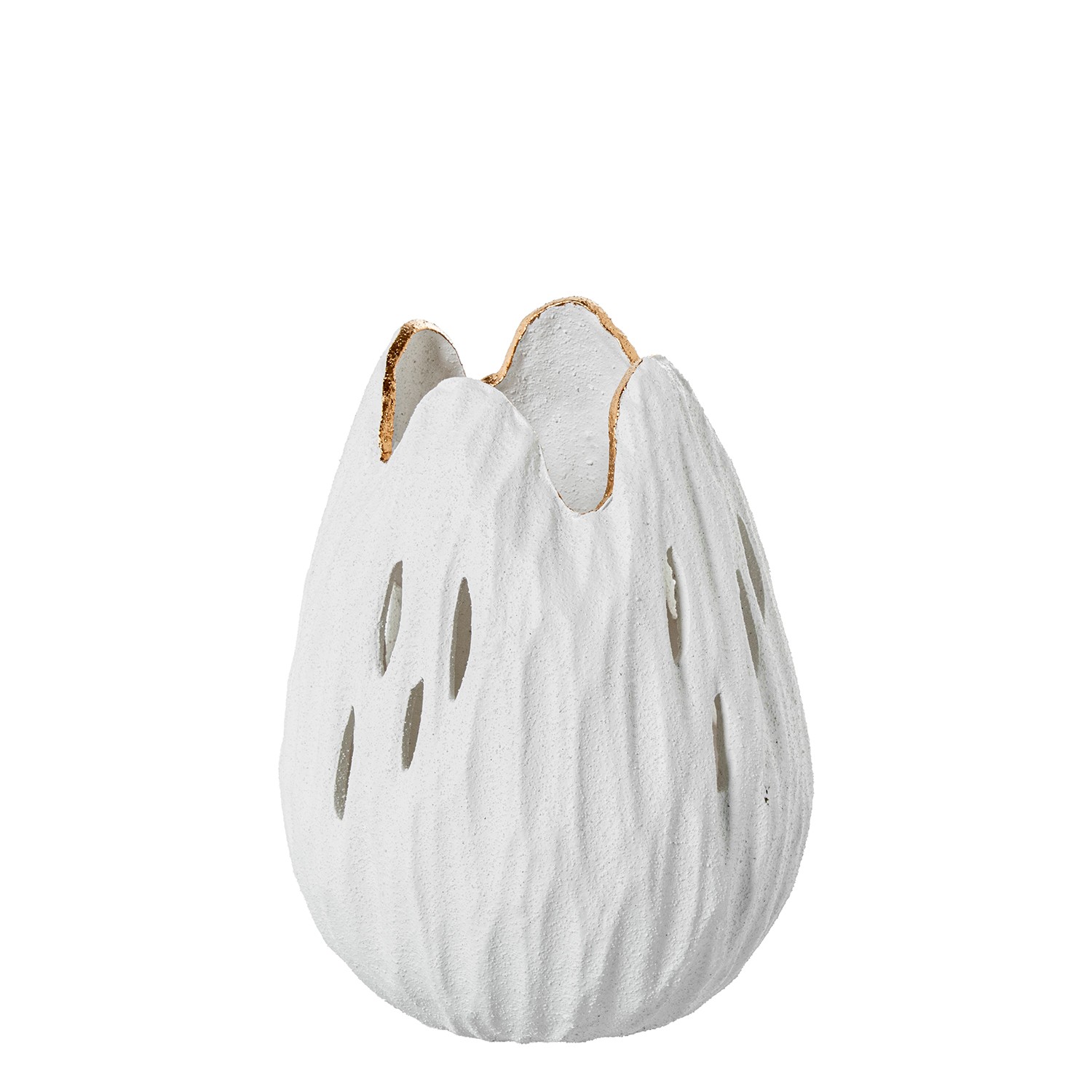 Ваза белая ажурная с золотой каймой