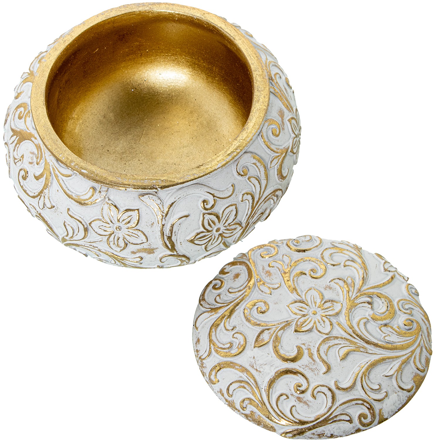 Шкатулка белая Флора