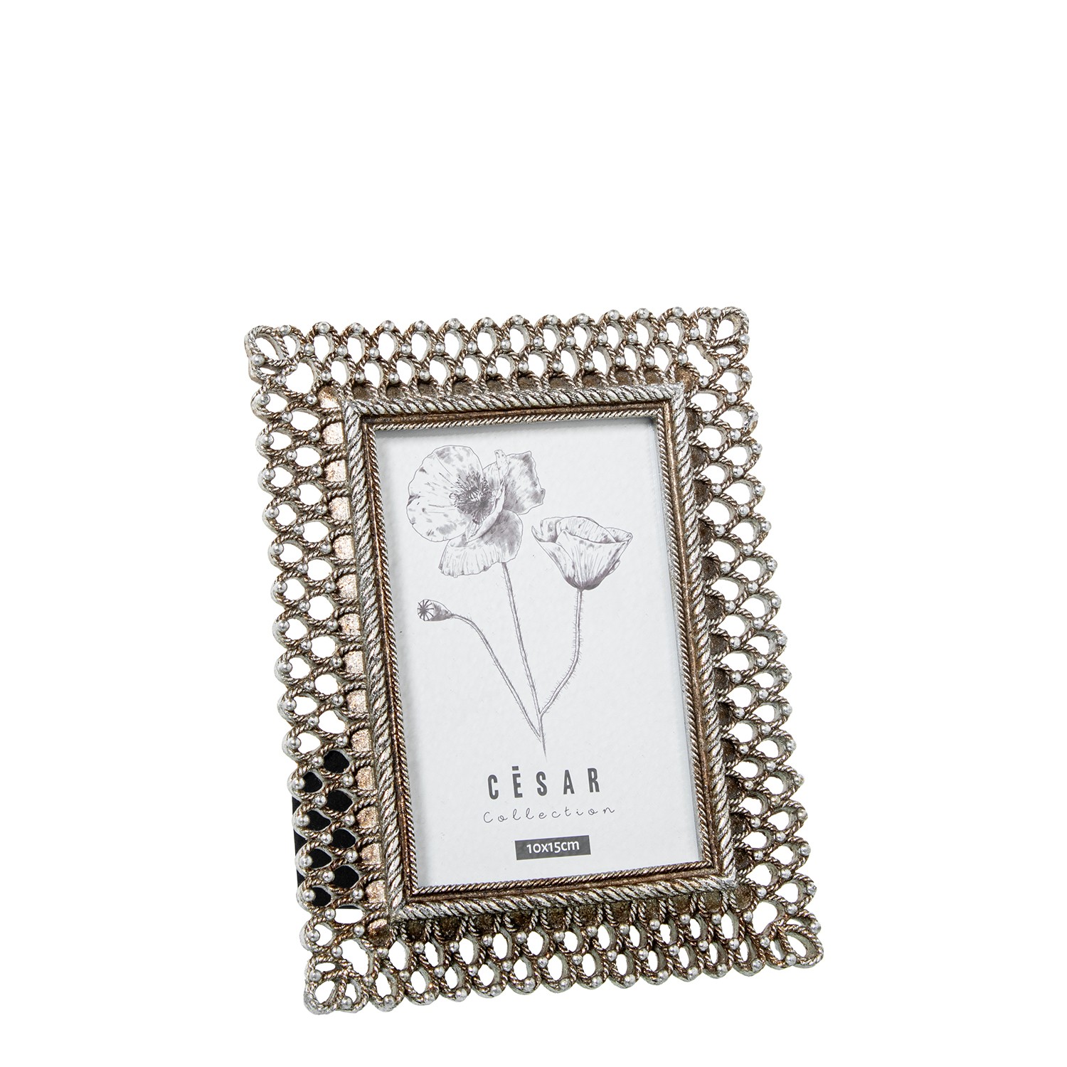 Фоторамка серебристая Ажур