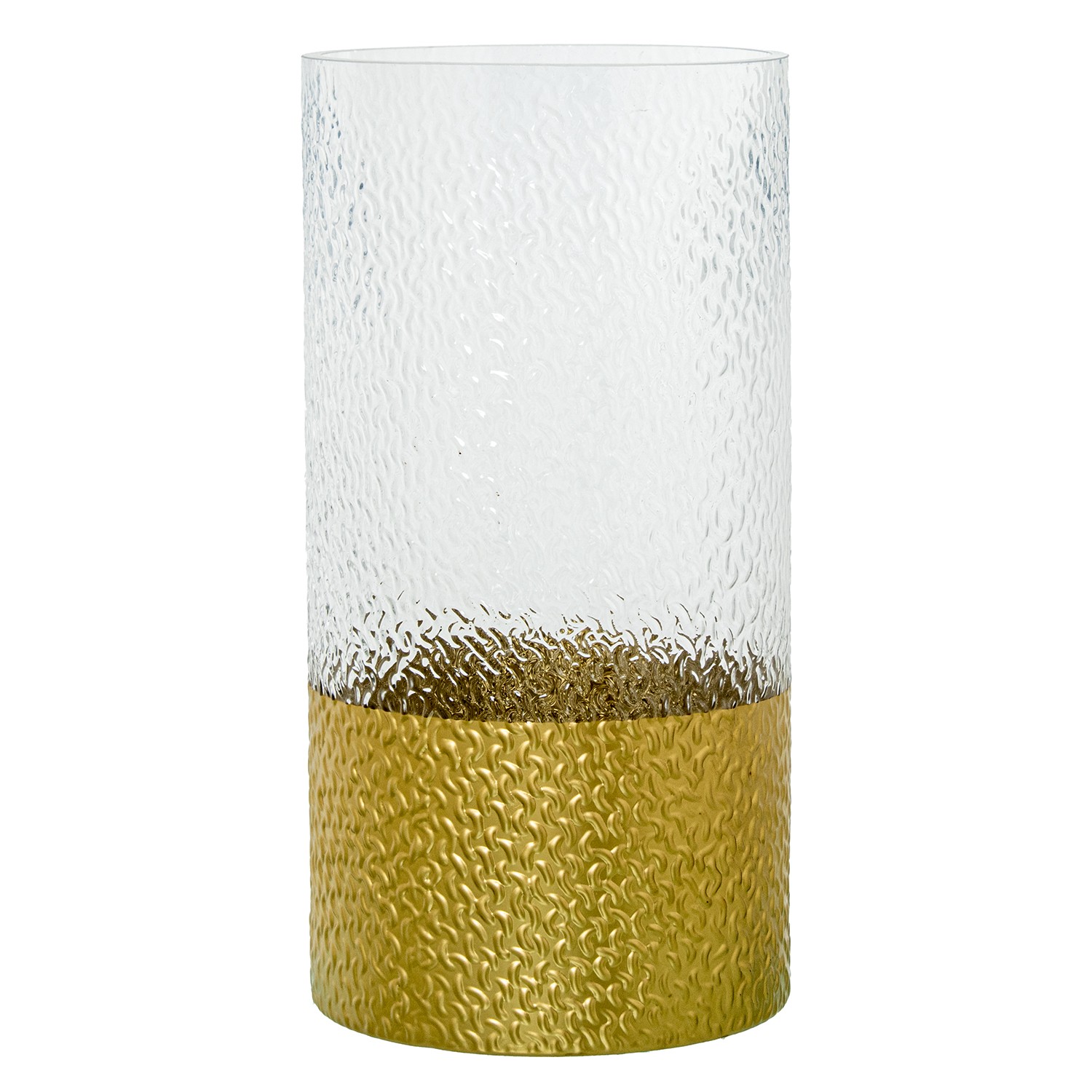 Ваза из  прозрачного зеленого стекла с золотом