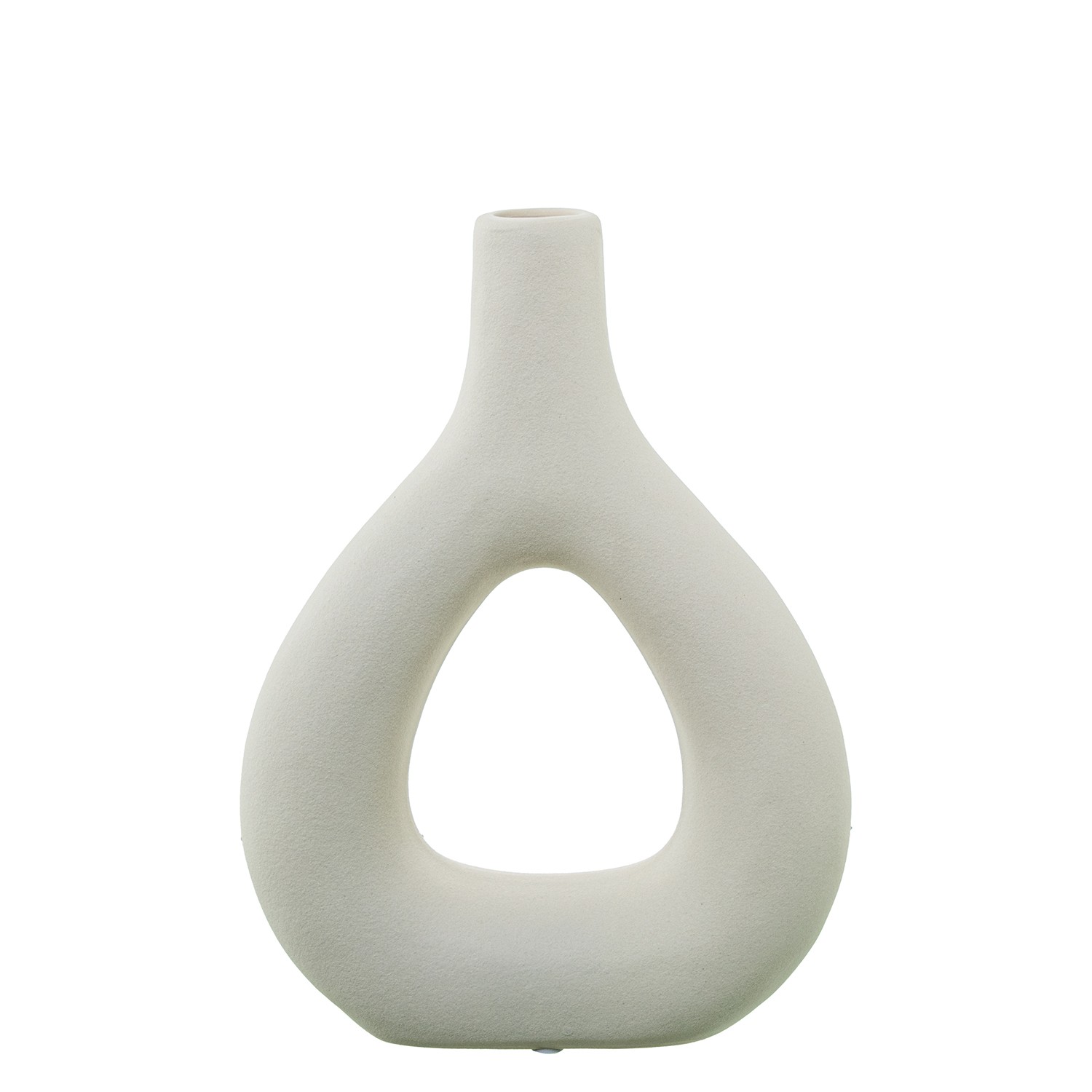 Ваза декоративная белая с отверстием малая