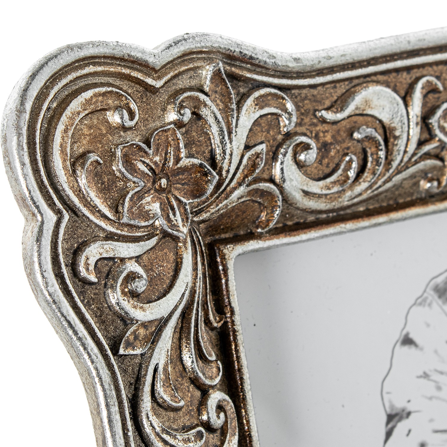 Фоторамка серебристая Орнамент