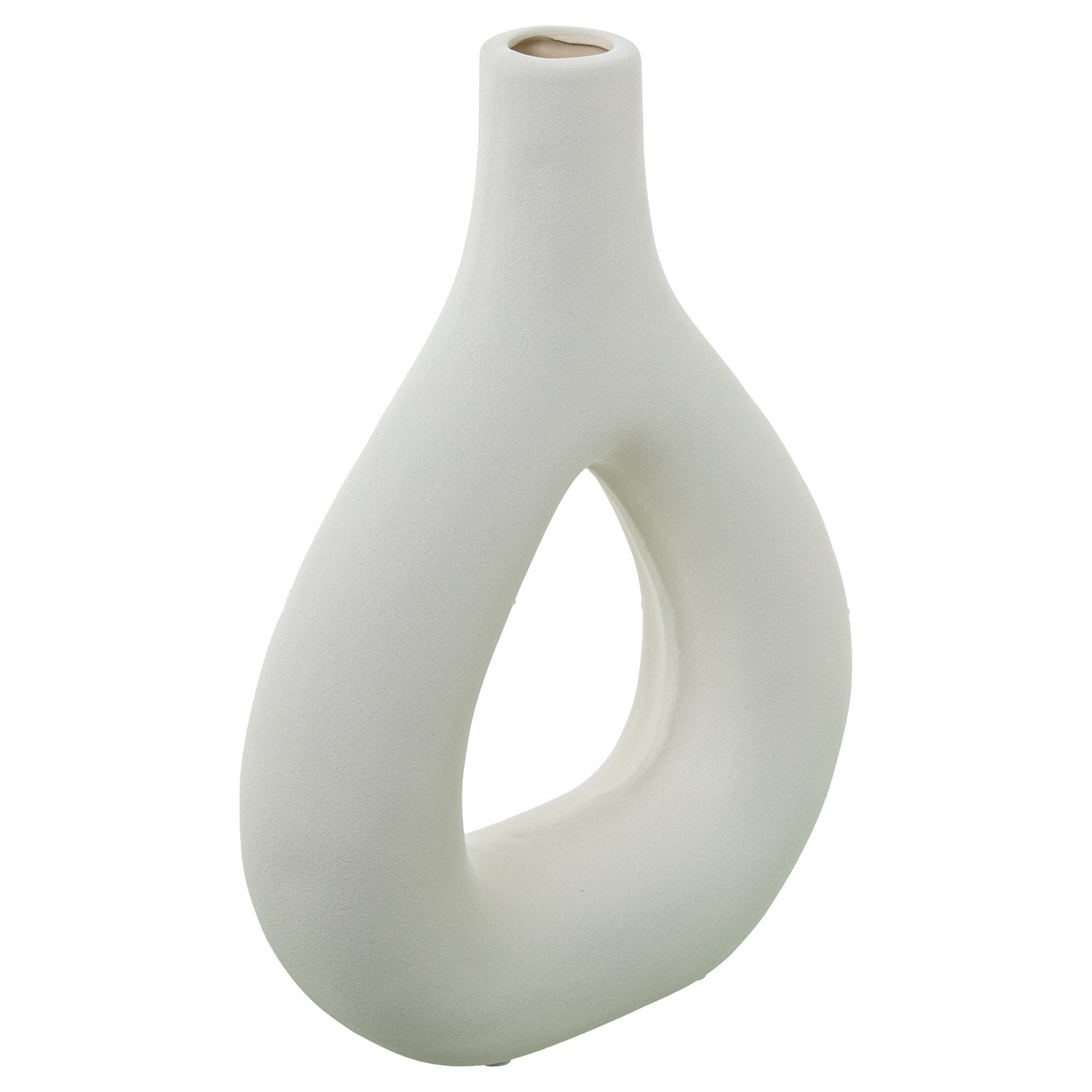 Ваза декоративная белая с отверстием