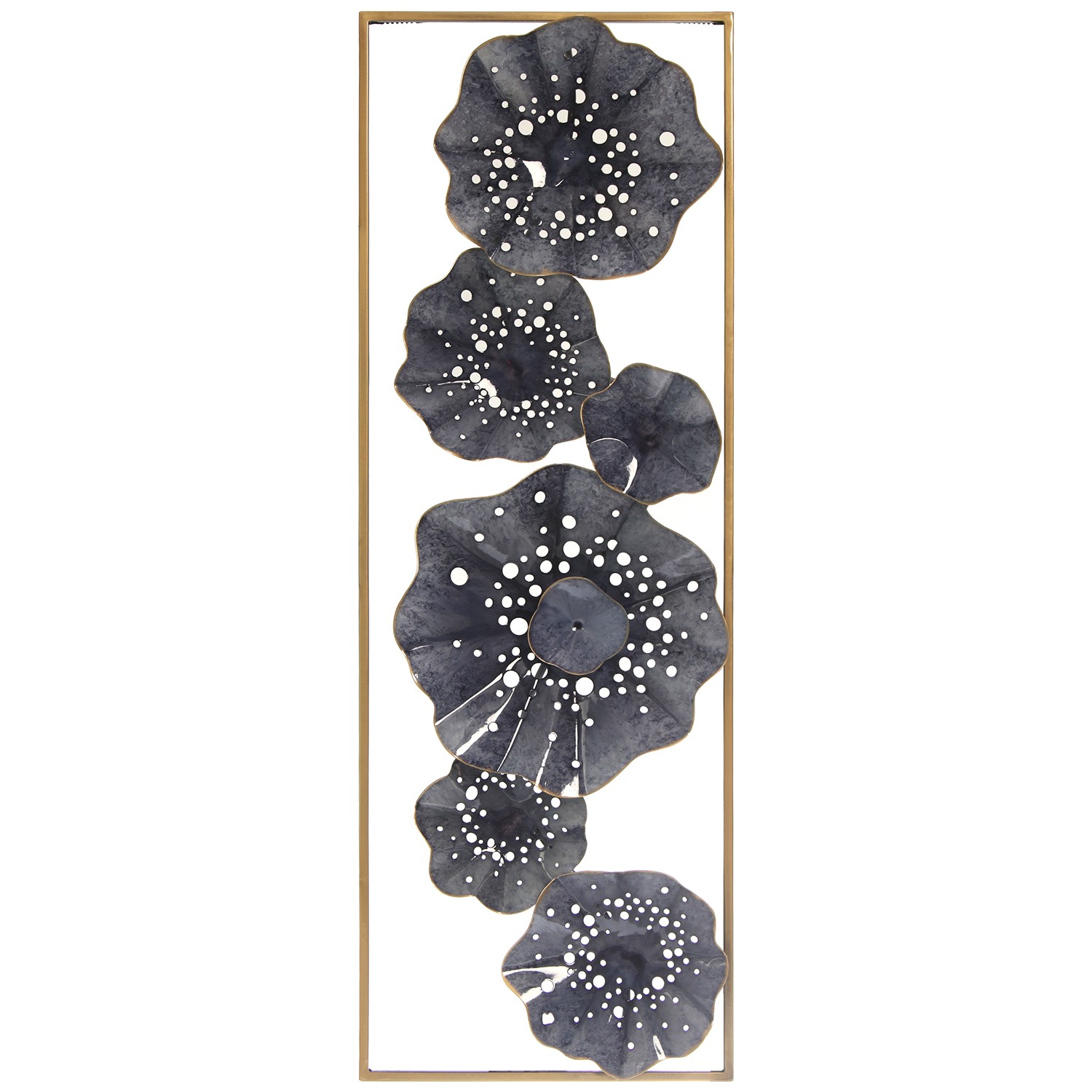 Настенный декор из металла Синие цветы