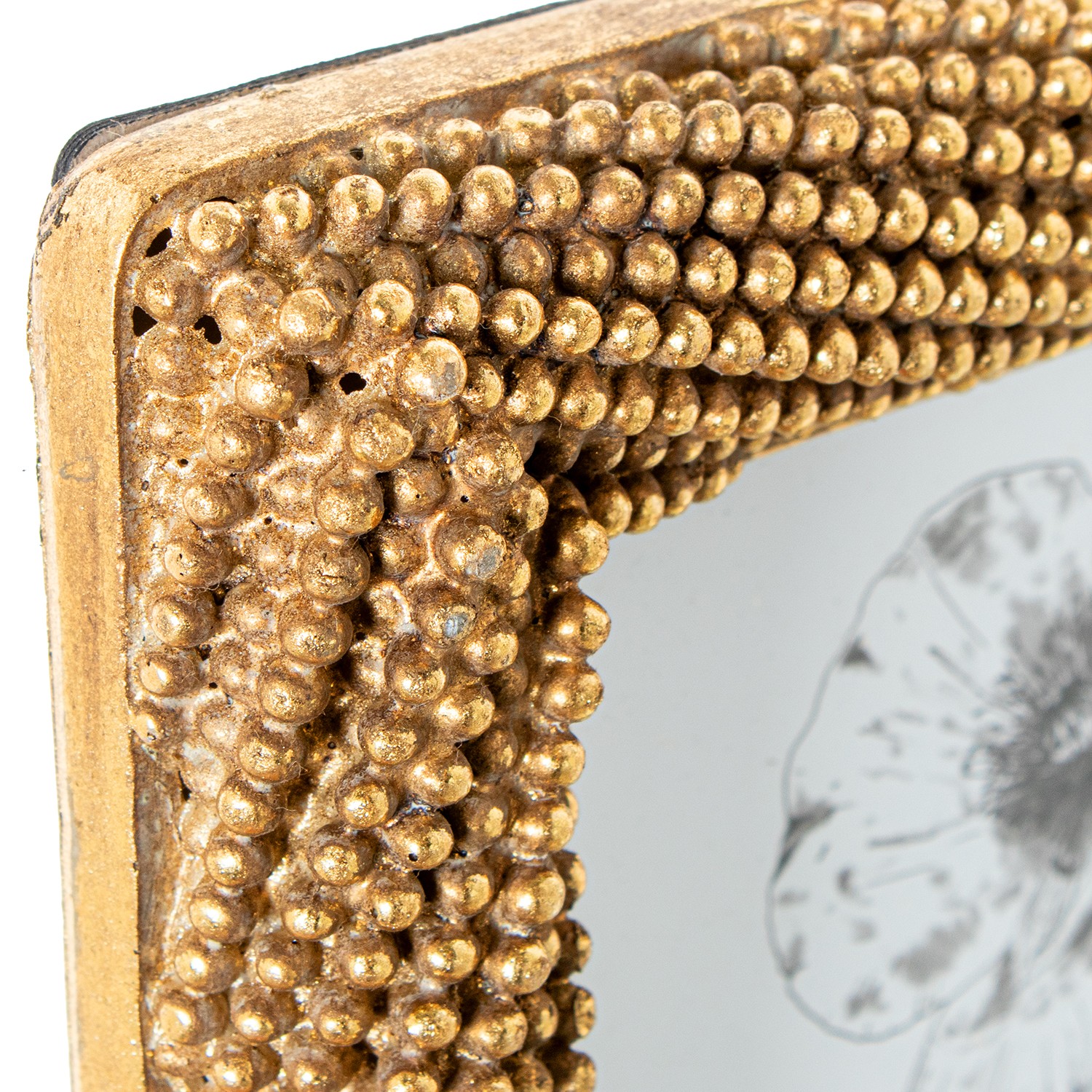 Фоторамка золотистая Бусинки