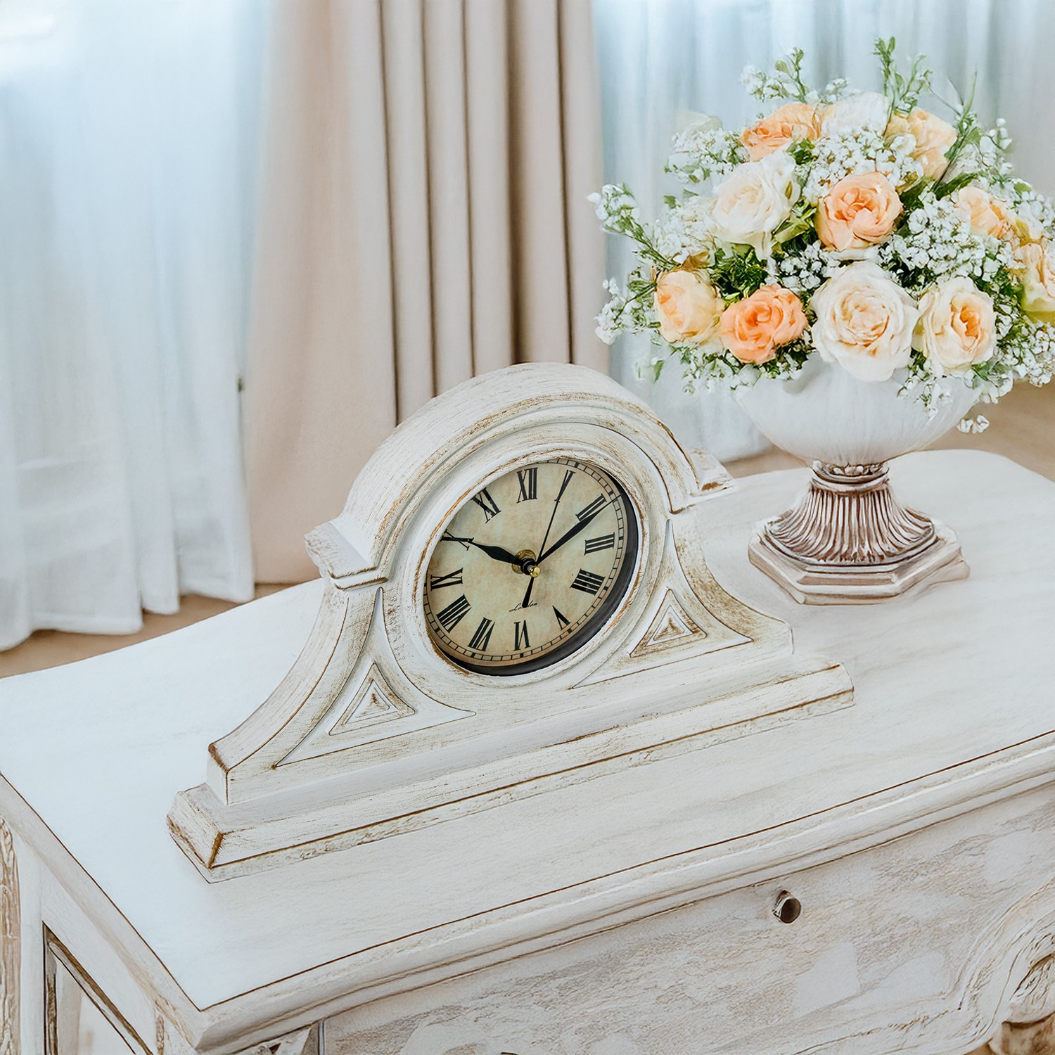 Часы настольные белые Антик Часы настольные белые Антик