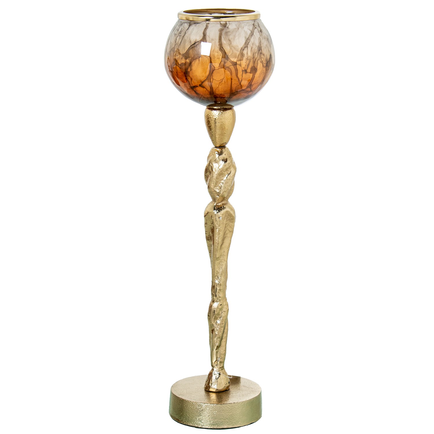 Подсвечник из стекла на длинной ножке