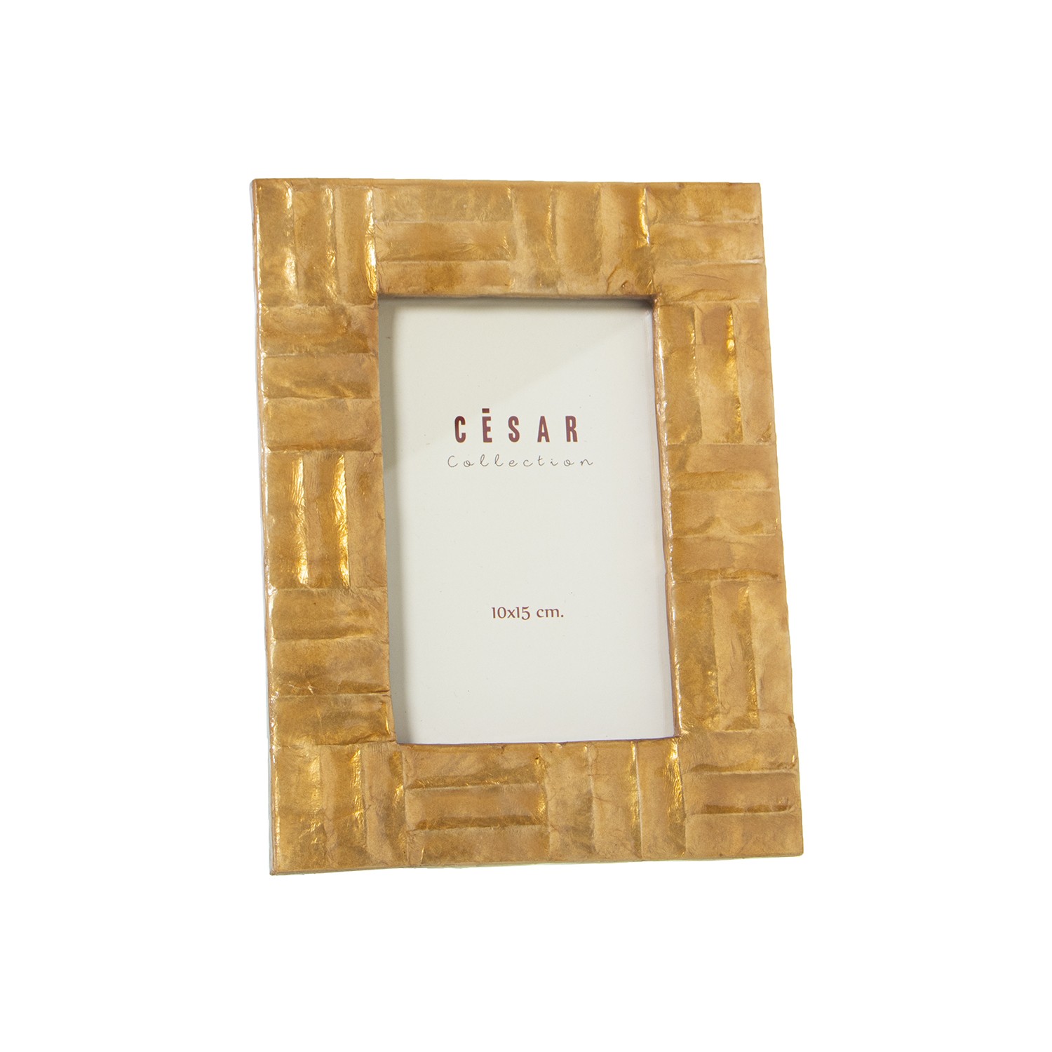 Фоторамка золотистая из перламутра