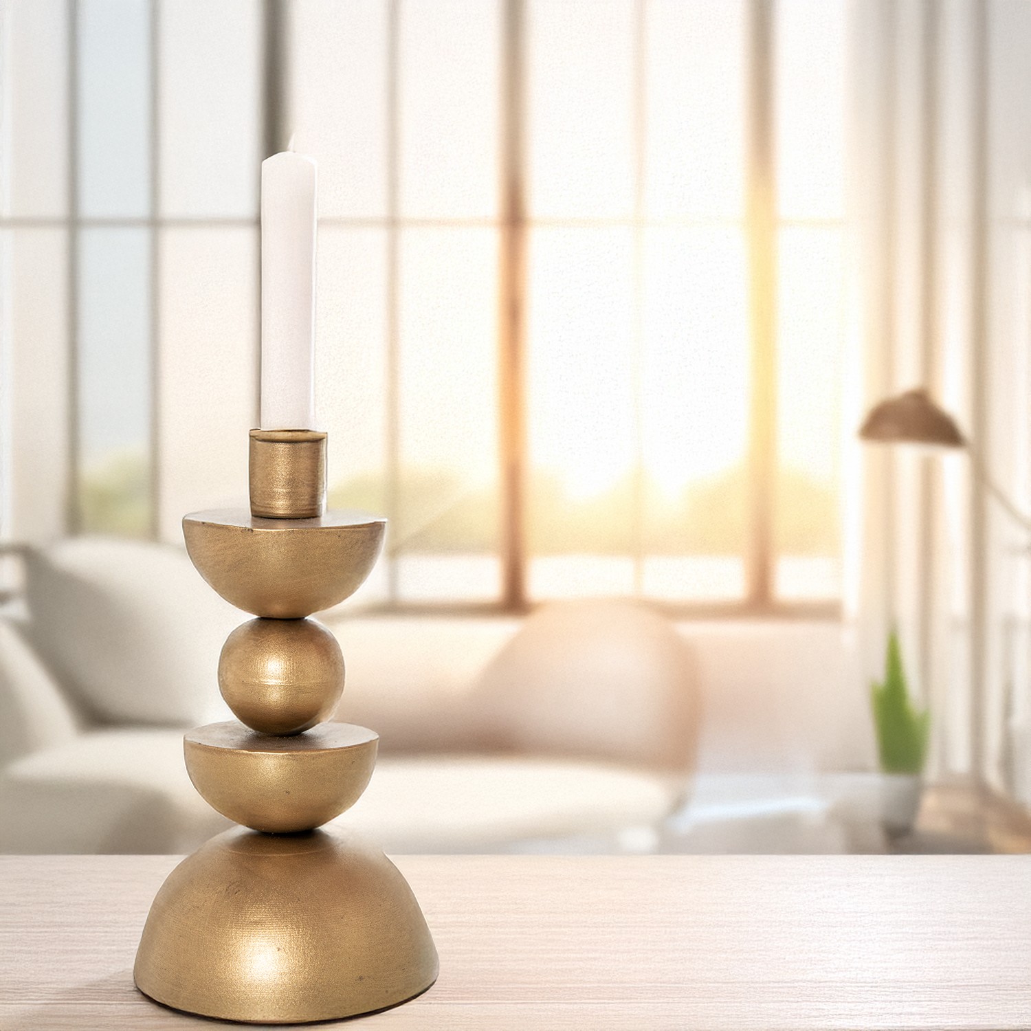 Подсвечник золотой на одну свечу