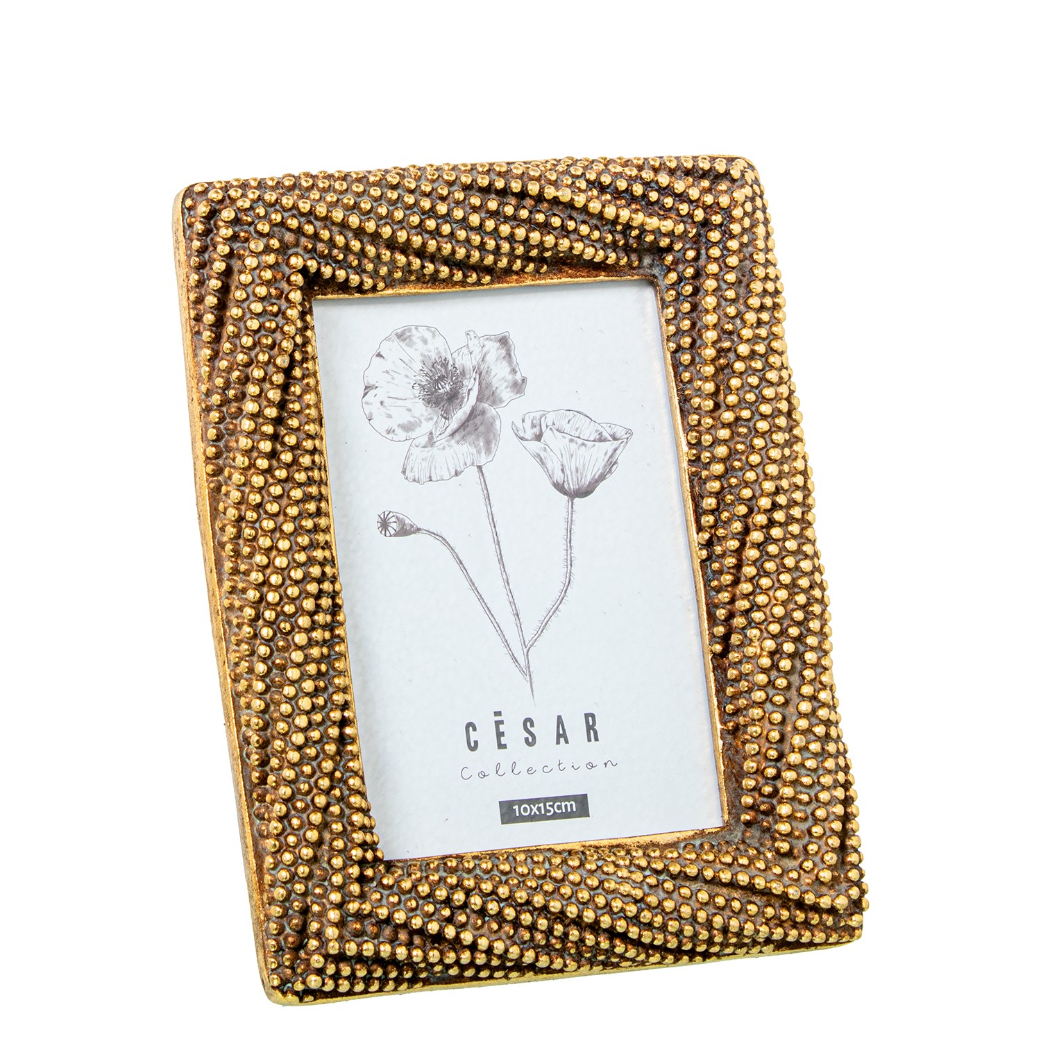 Фоторамка золотистая Бусинки