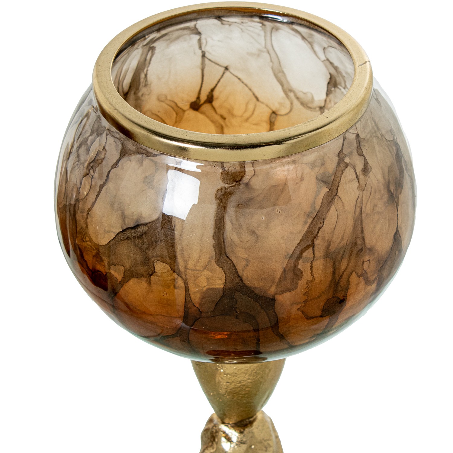 Подсвечник из стекла на длинной ножке