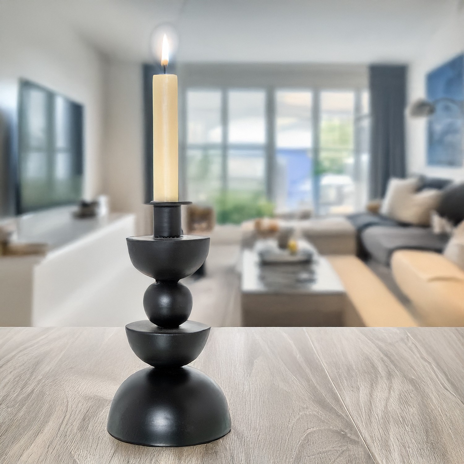 Подсвечник черный на одну свечу